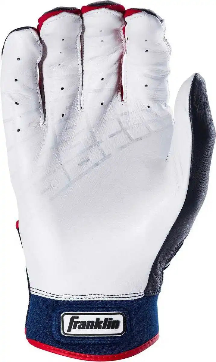 Franklin Powerstrap Adult Batting Gloves - Pearl Navy