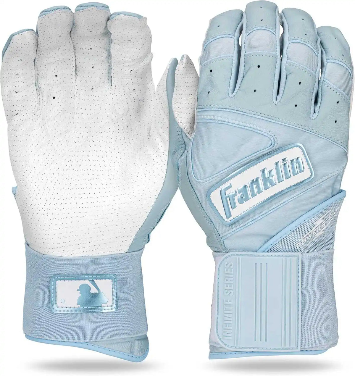 Franklin Powerstrap Hi-lite Infinite Series Batting Gloves - Carolina Blue