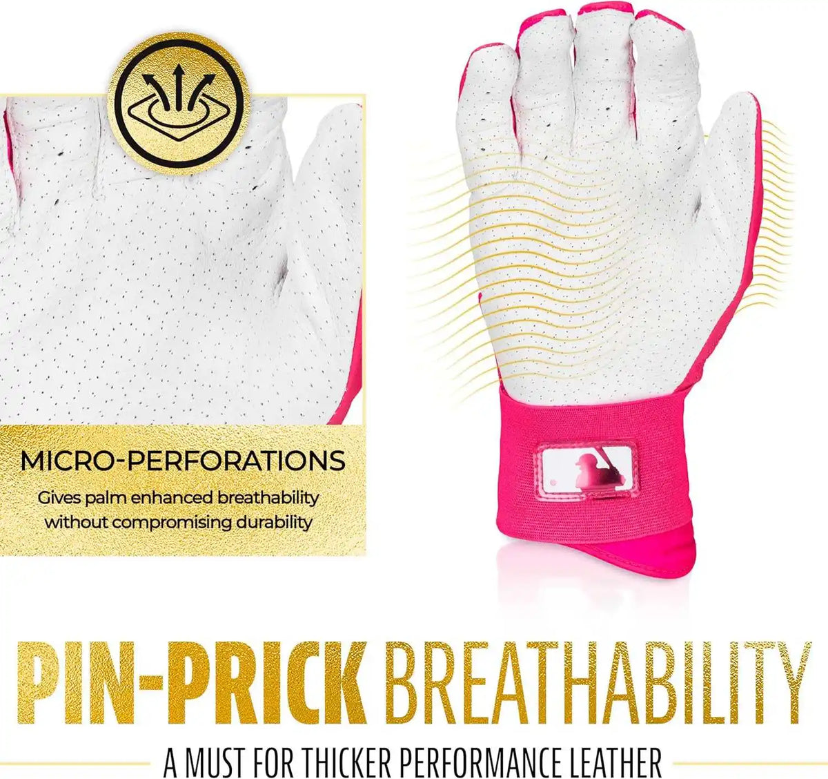 Franklin Powerstrap Hi-lite Infinite Series Batting Gloves - Pink White