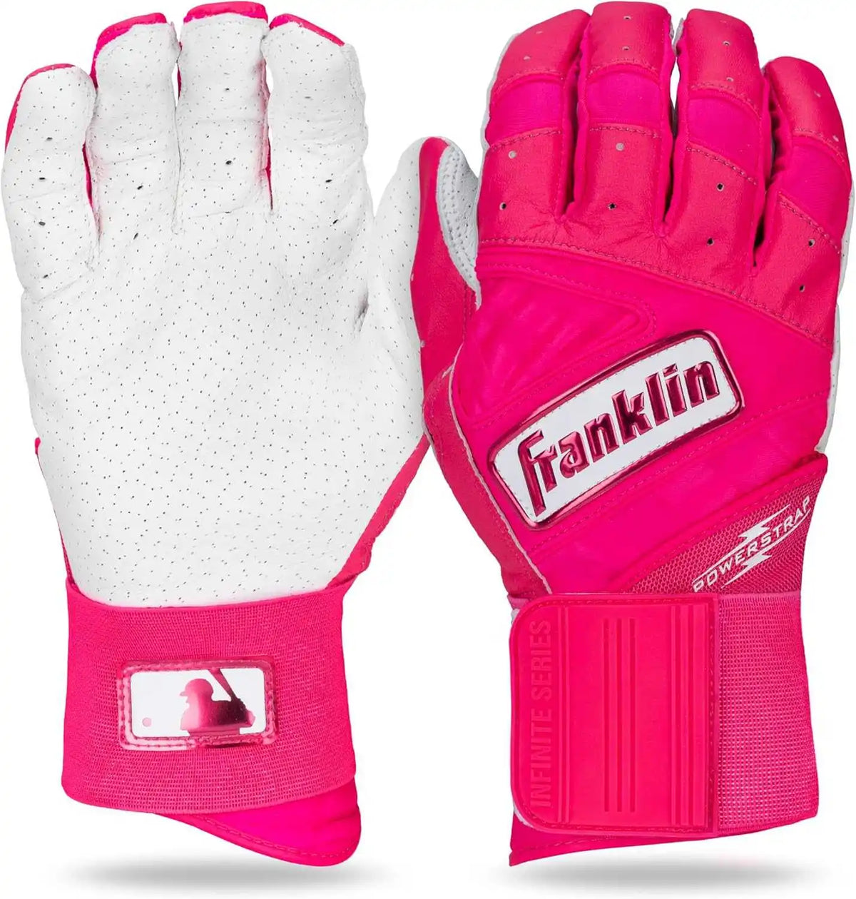 Franklin Powerstrap Hi-lite Infinite Series Batting Gloves - Pink White