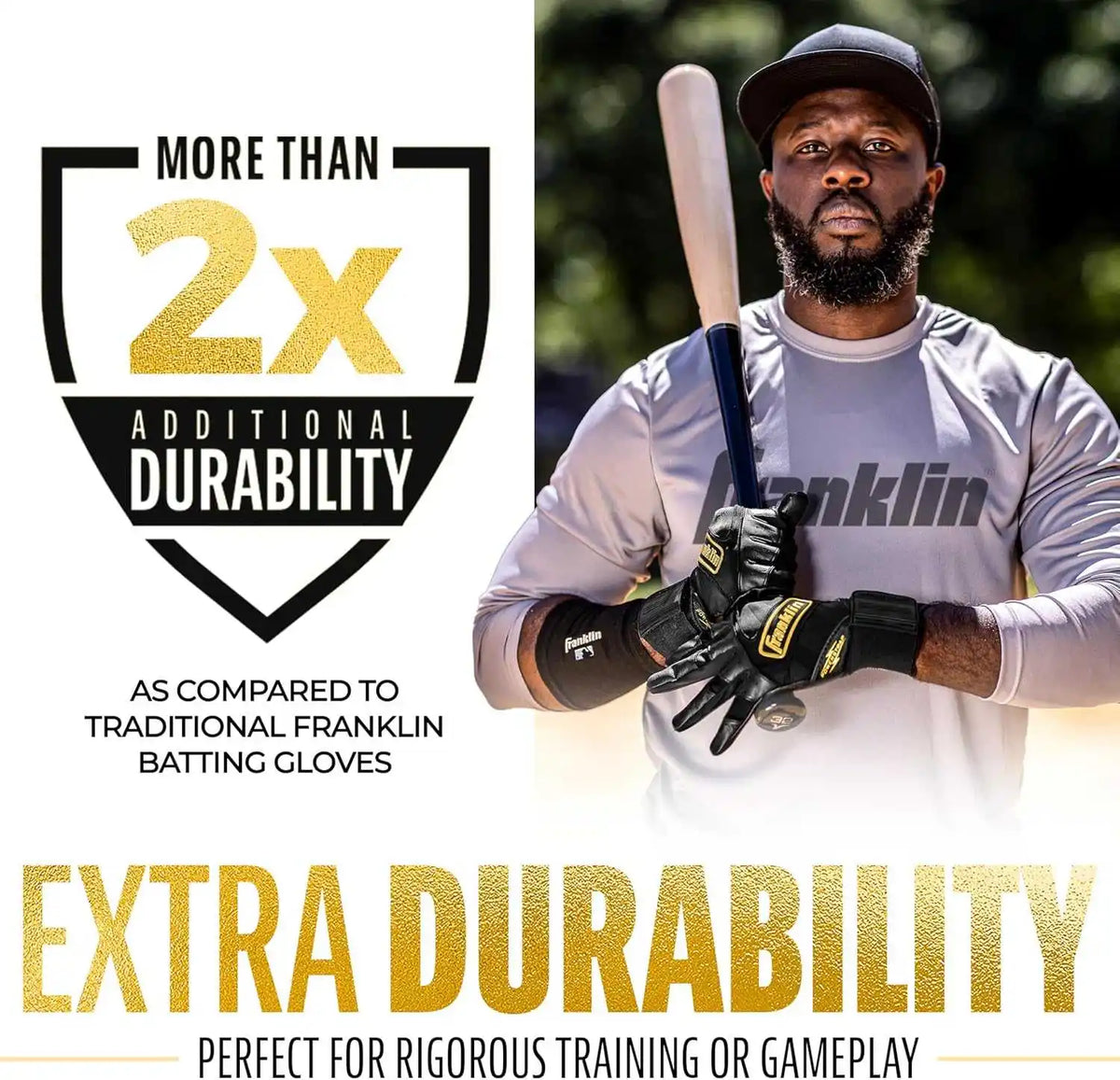 Franklin Powerstrap Infinite Series Adult Batting Gloves - Yellow White