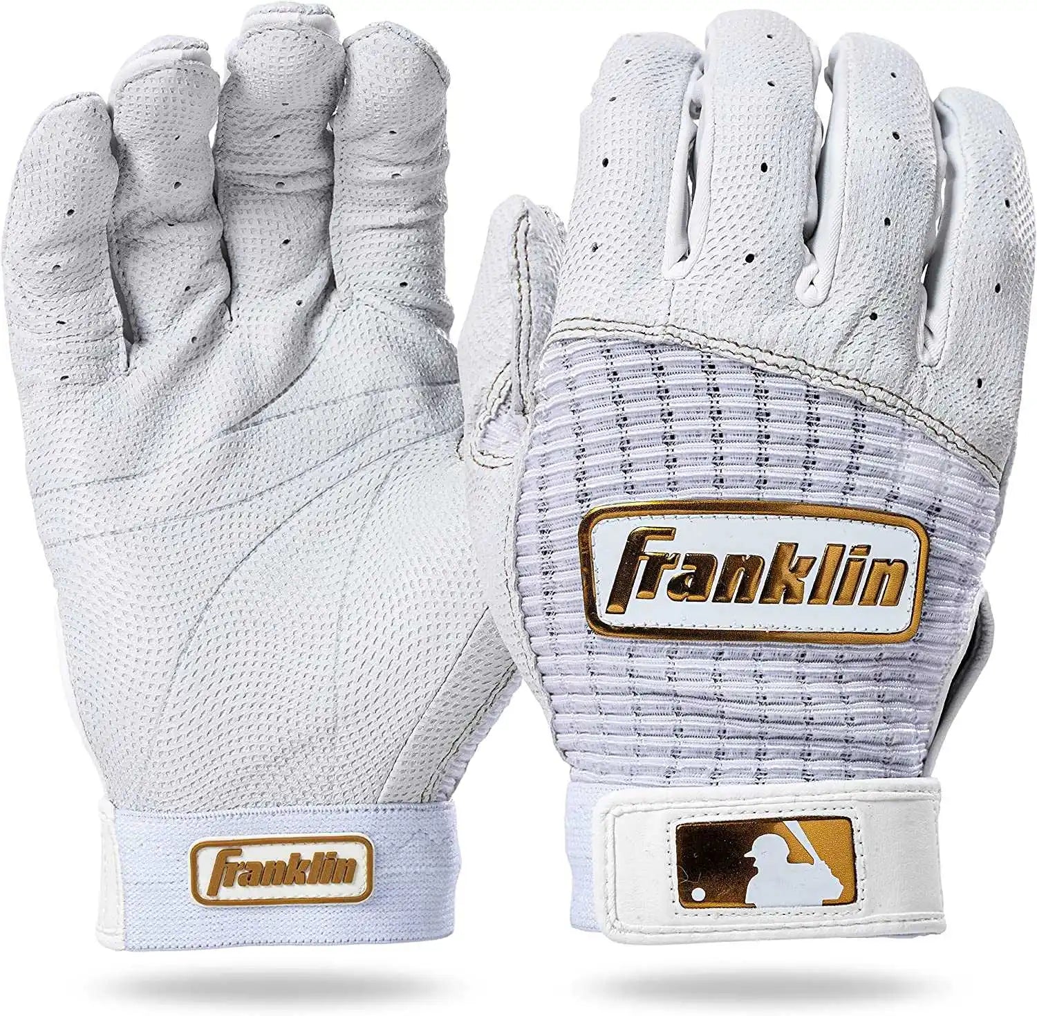 Franklin Pro Classic Adult Batting Gloves - White Gold