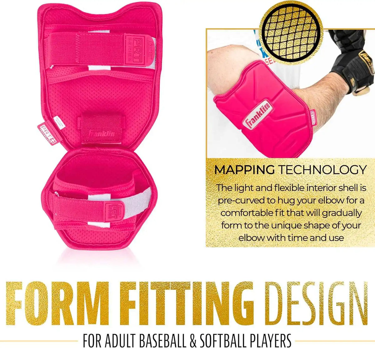 Franklin Prt Protective Adult Batter’s Elbow Guard - Optic Pink