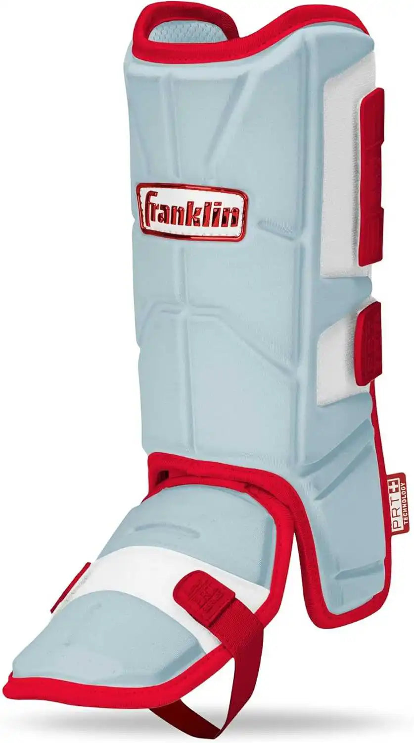 Franklin Prt Protective Adult Batter’s Leg Guard - Columbia Blue Red
