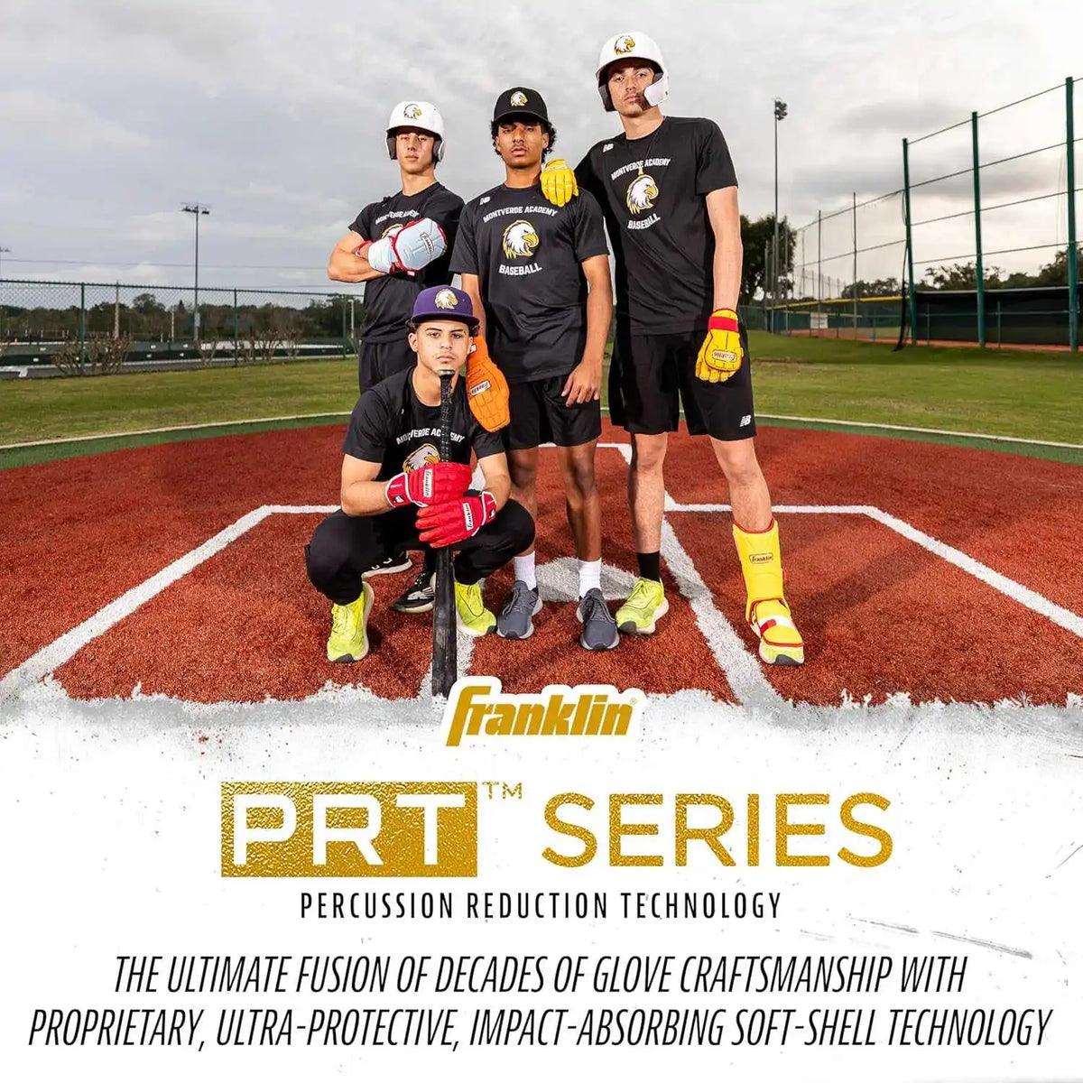 Franklin Prt Protective Adult Batter’s Leg Guard - Yellow Red