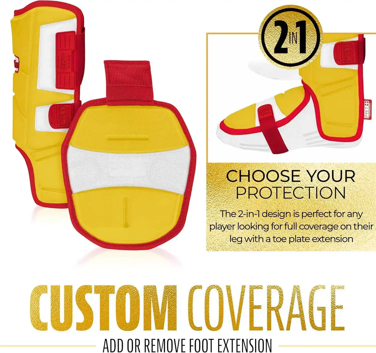 Franklin Prt Protective Adult Batter’s Leg Guard - Yellow Red