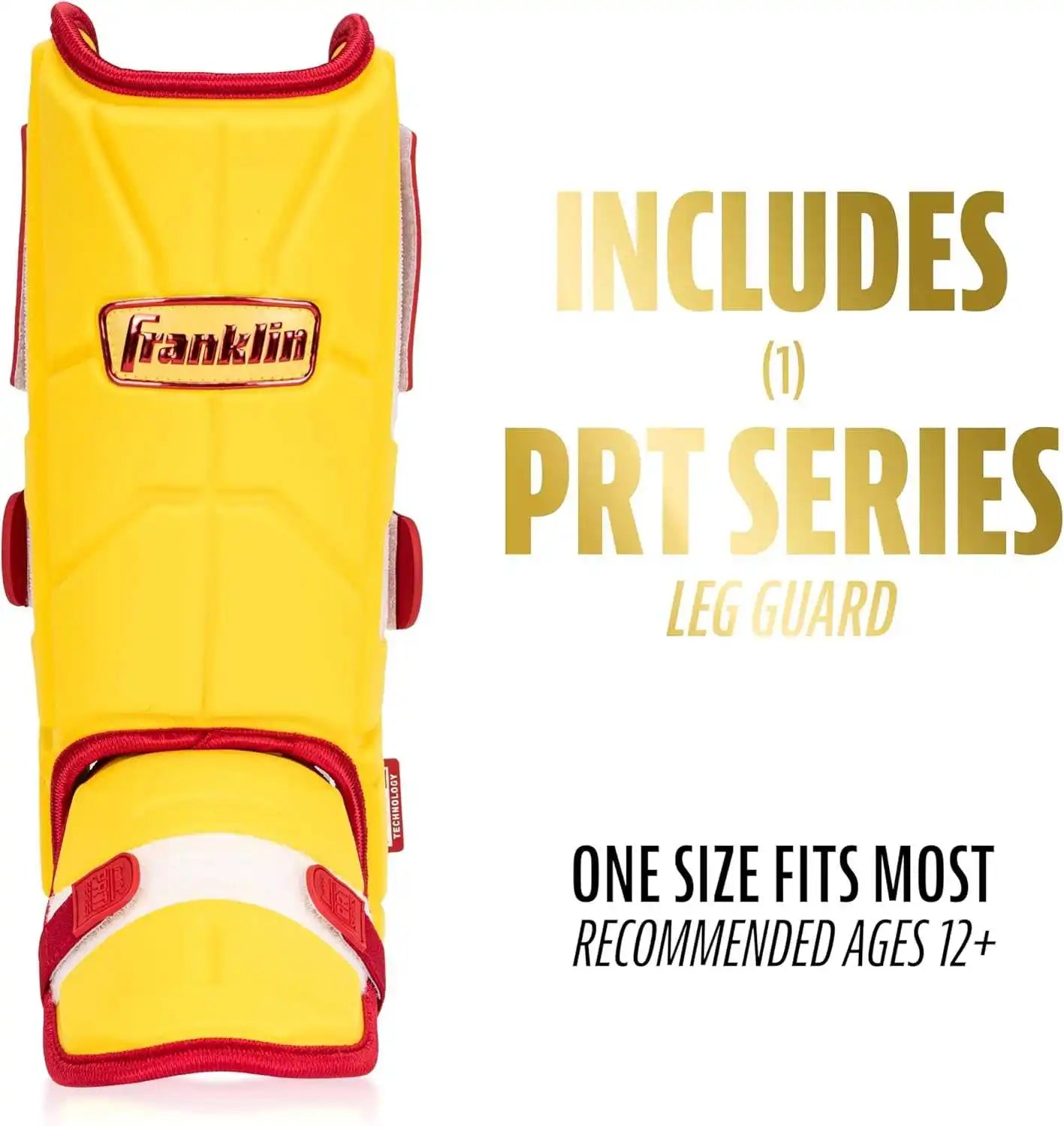 Franklin Prt Protective Adult Batter’s Leg Guard - Yellow Red