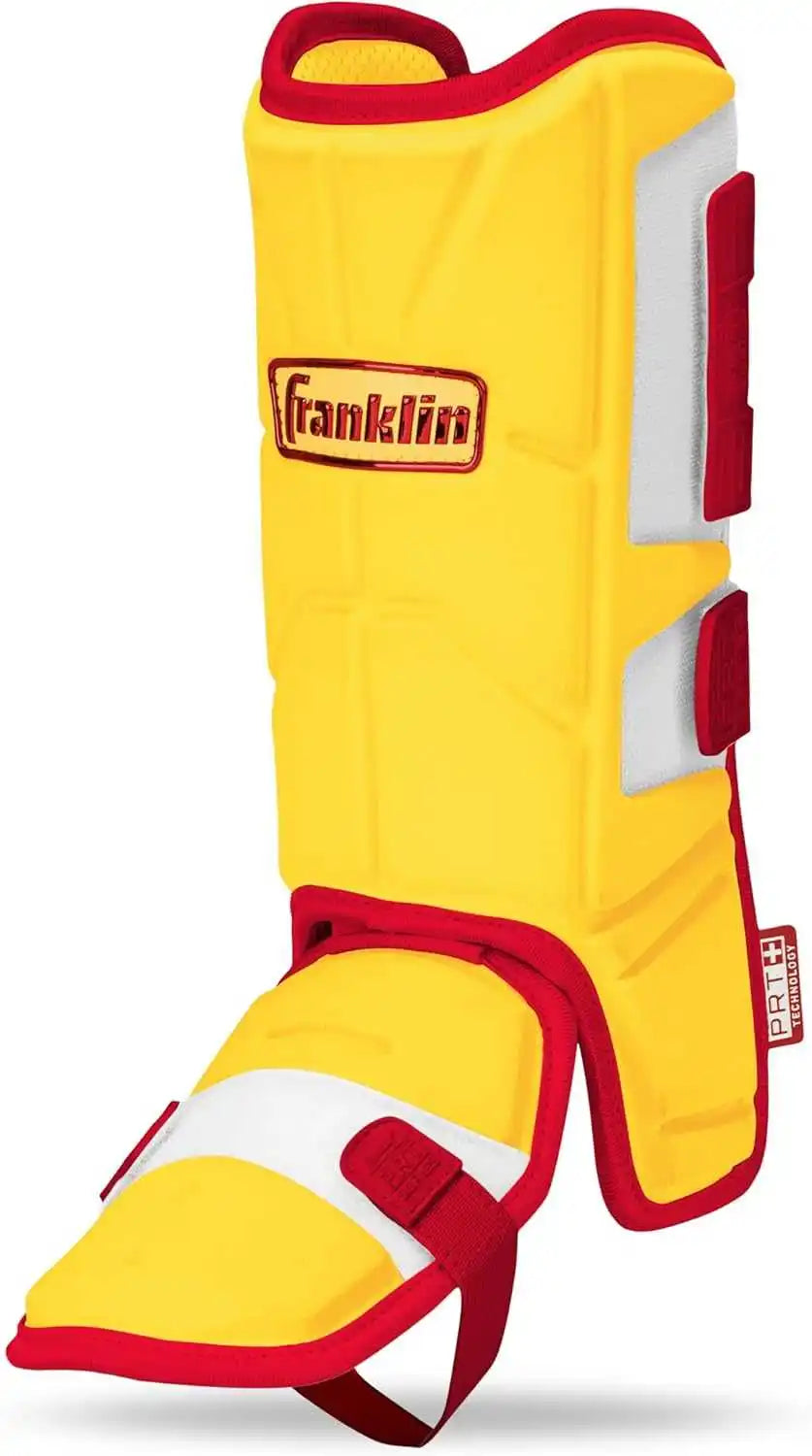 Franklin Prt Protective Adult Batter’s Leg Guard - Yellow Red