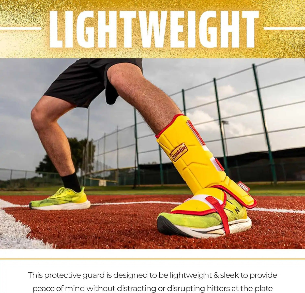 Franklin Prt Protective Adult Batter’s Leg Guard - Yellow Red