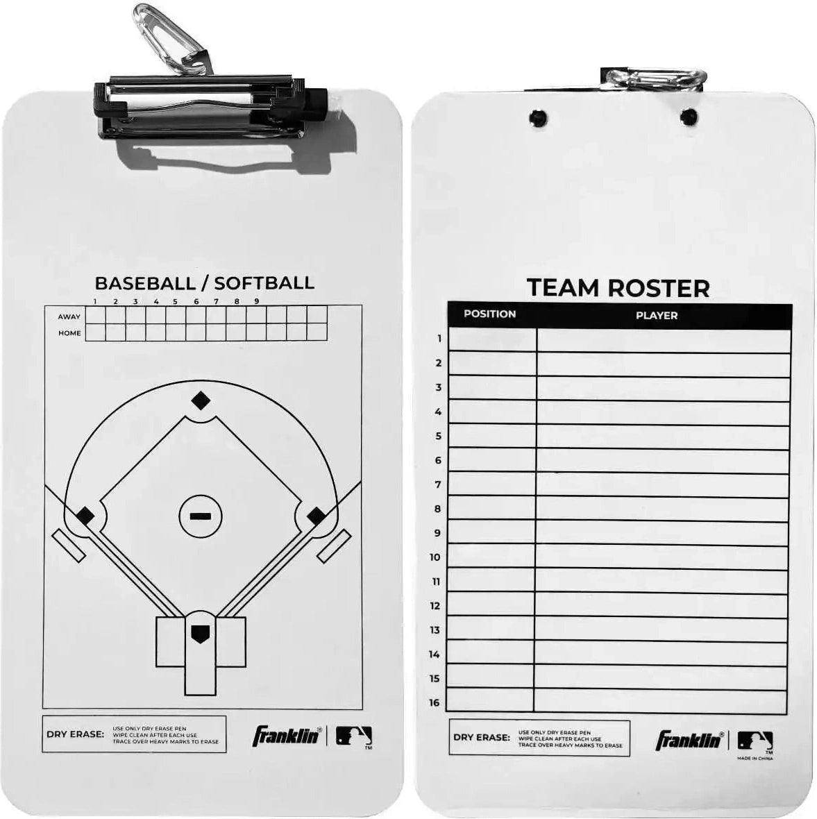 Franklin Sports Coach Clipboard 15.75’’ x 9’’ - White