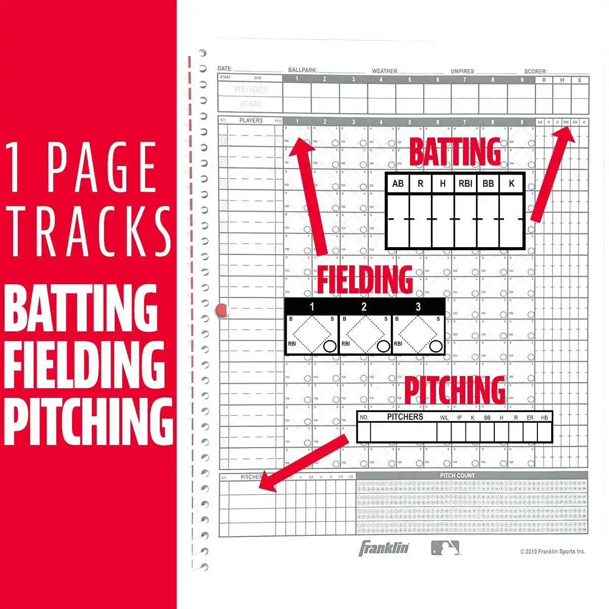 Franklin Sports Mlb Baseball/softball Scorebook
