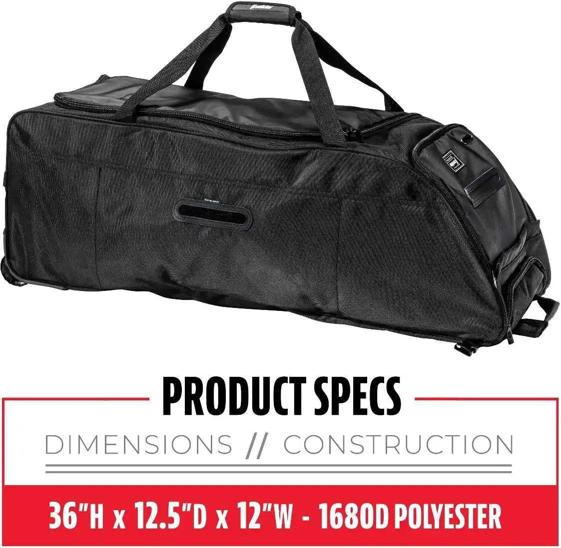 Franklin Travel Roller Baseball Bag - Black
