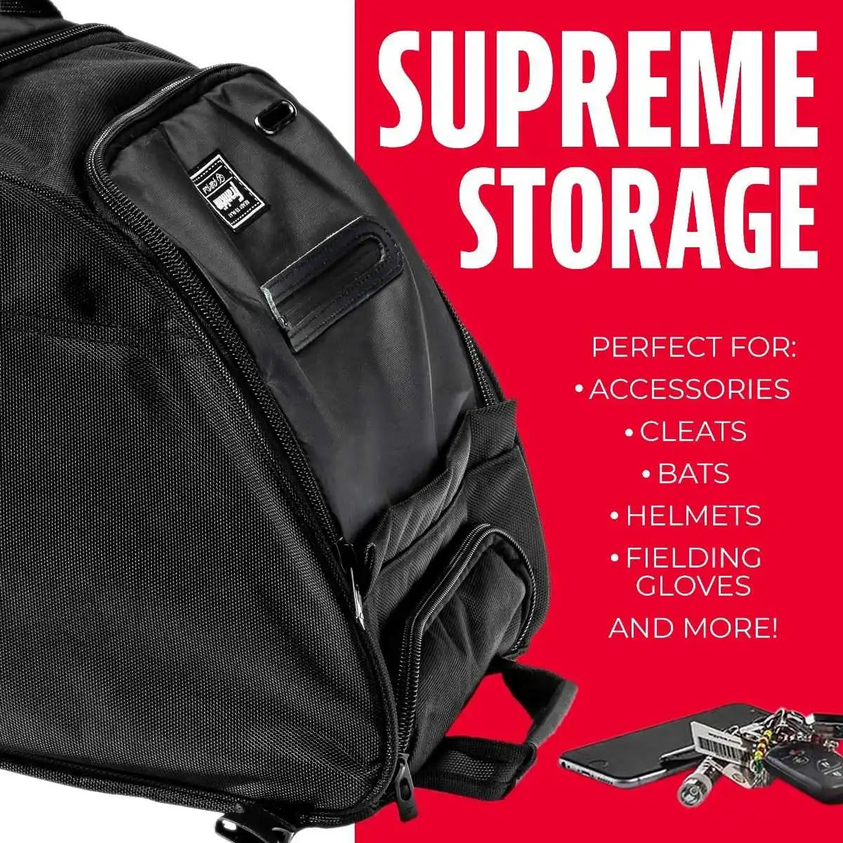 Franklin Travel Roller Baseball Bag - Black