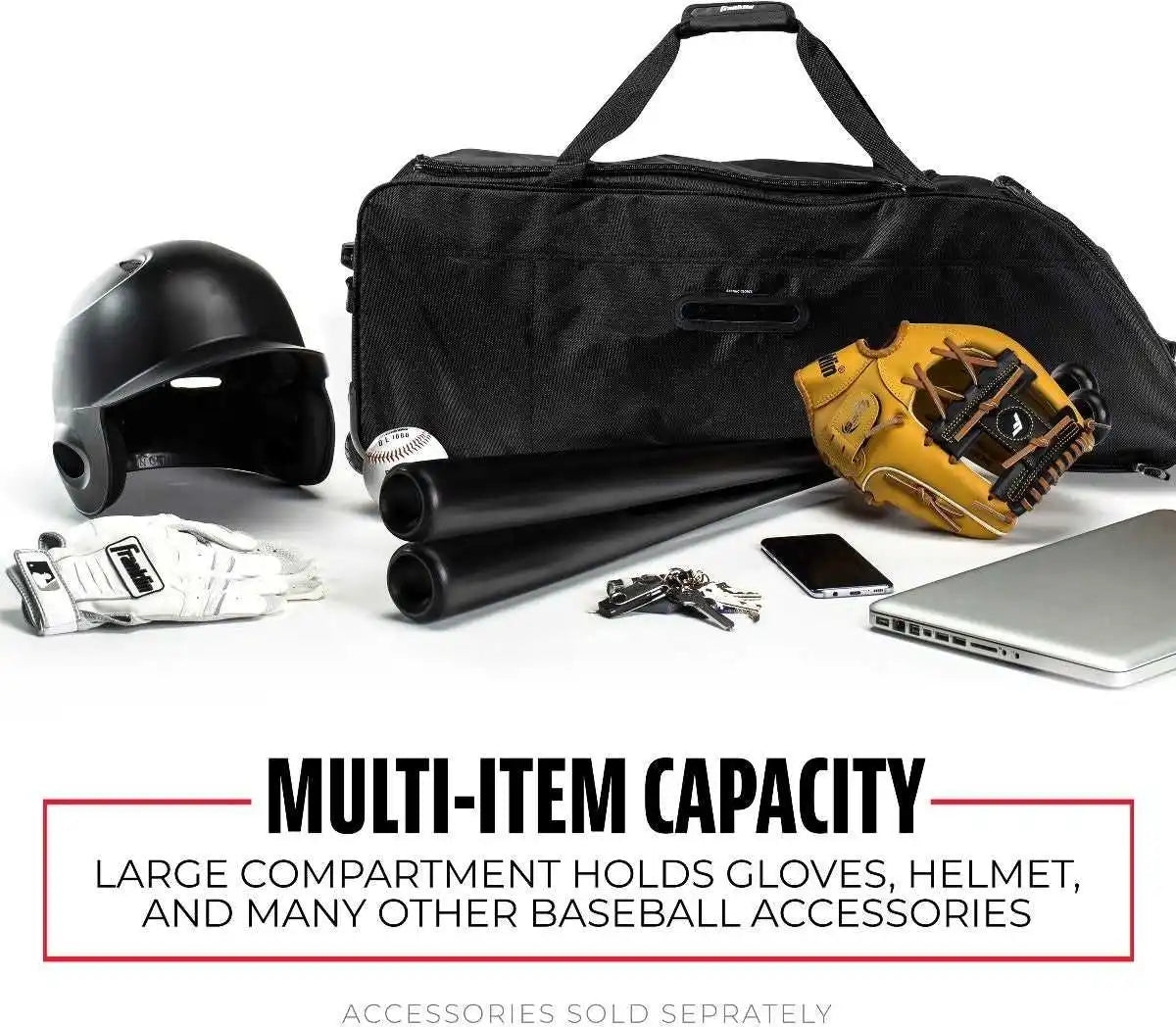 Franklin Travel Roller Baseball Bag - Black