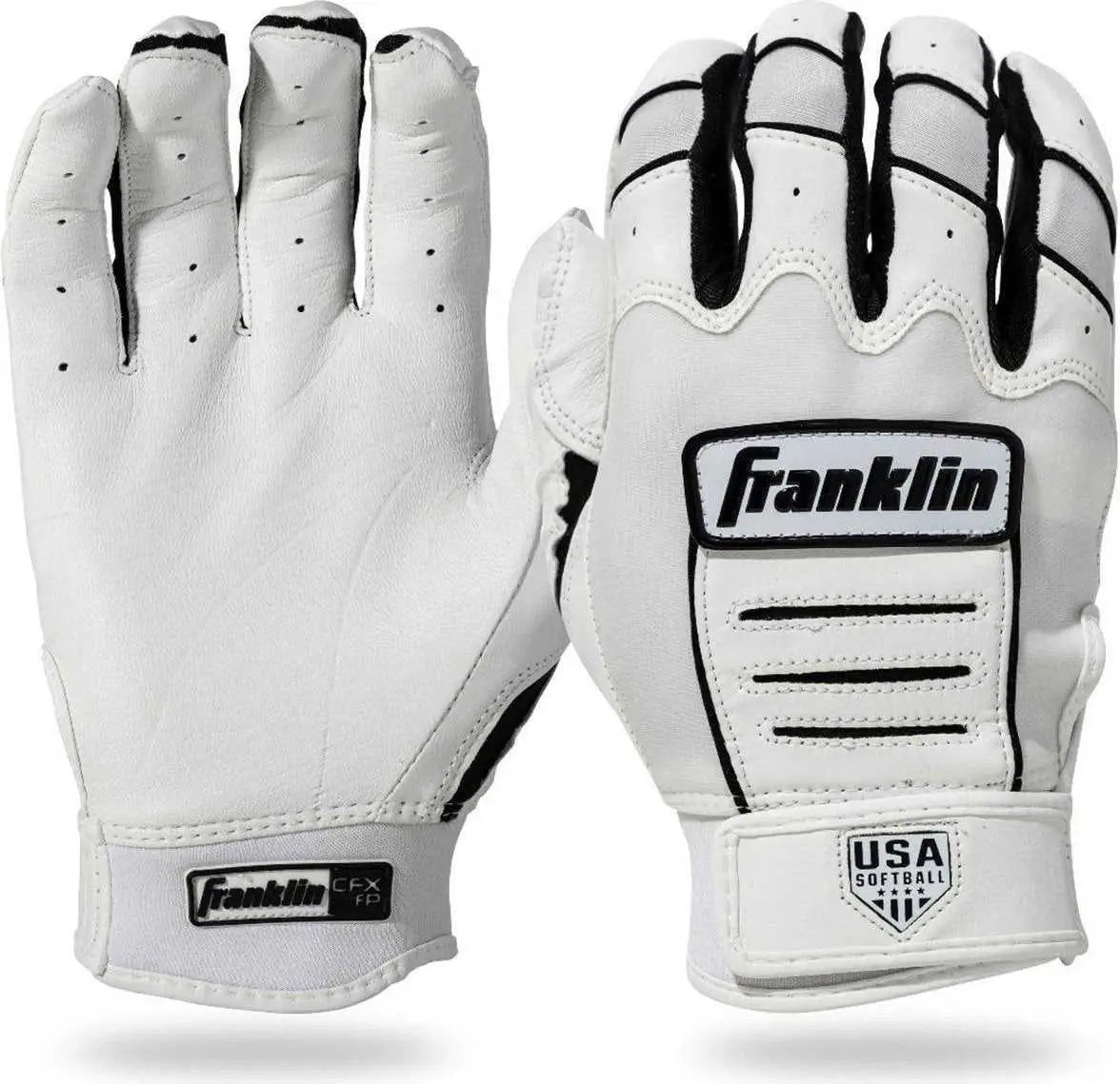 Franklin Usa Softball Cfx Pro Women’s Batting Gloves - White Black