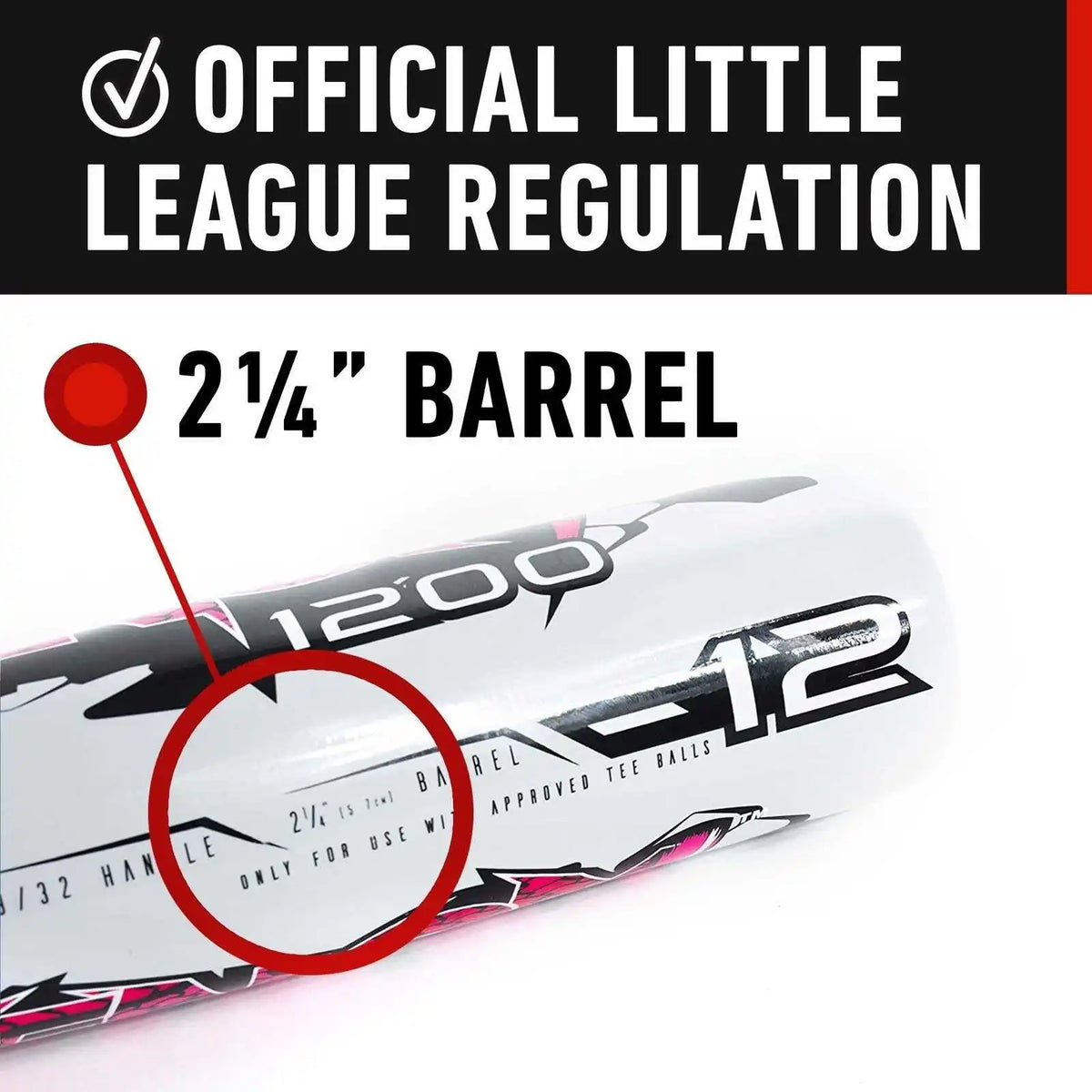 Franklin Venom 1200 (-12) Usa Approved 2 1/4’’ Tee Ball Bat - Black White