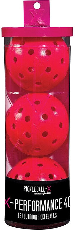 Franklin X-40 Outdoor Pickleballs (3x) (pink) - Pink