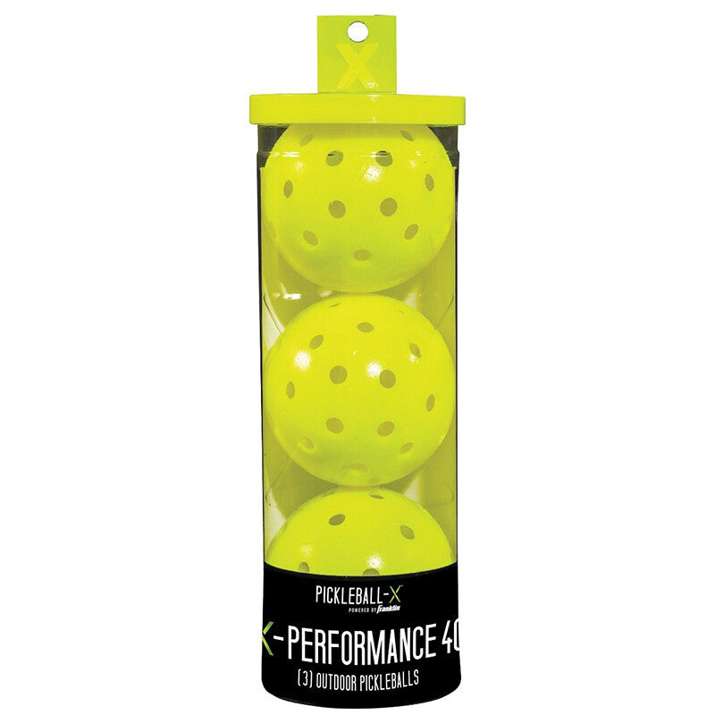 Franklin X-40 Outdoor Pickleballs 3x Optic Yellow - Yellow - HIT a Double