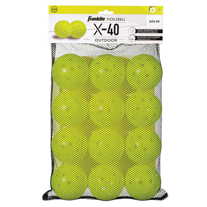Franklin X-40 Pickleballs 12x Optic Yellow - Yellow - HIT a Double