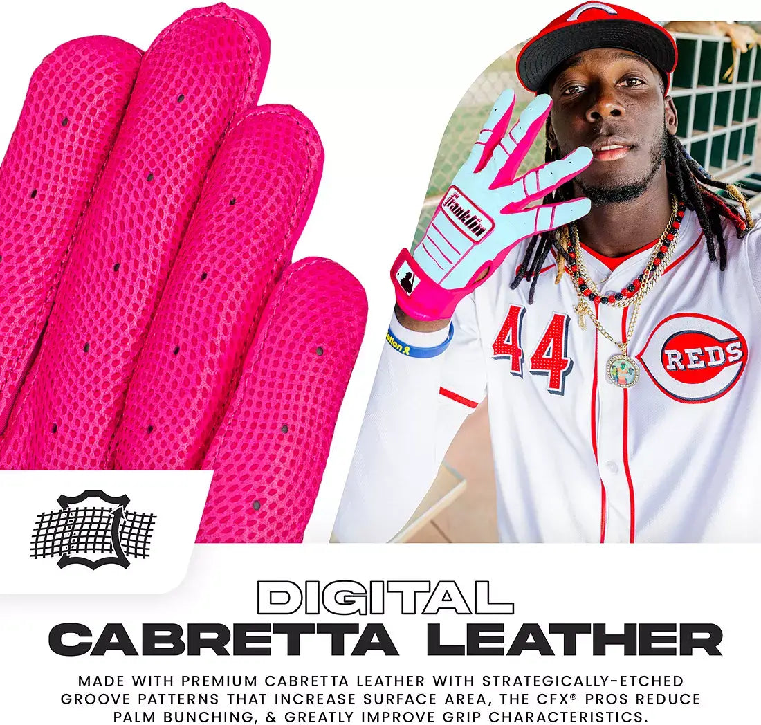 Franklin Youth Cfx Pro Batting Gloves - Columbia Blue Pink