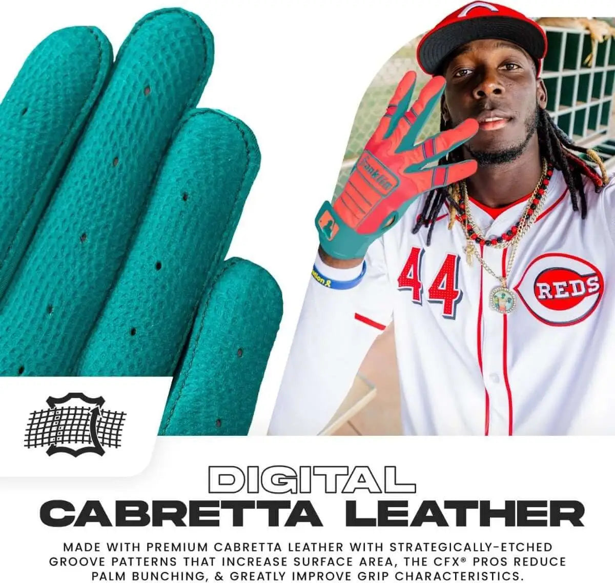 Franklin Youth Cfx Pro Batting Gloves - Teal Coral