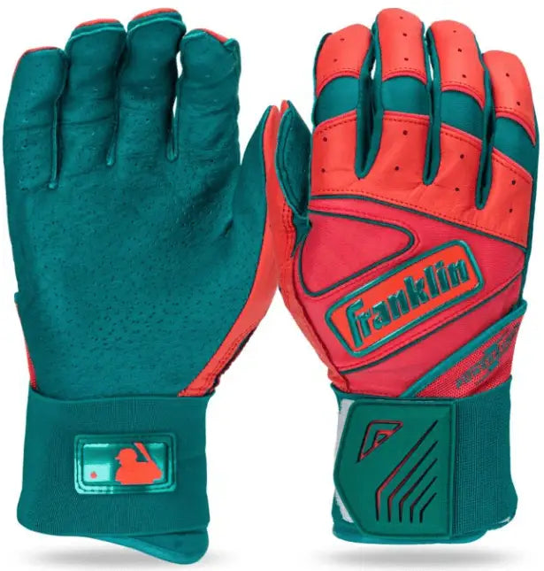 Franklin Youth Infinite Powerstrap Batting Gloves - Teal Coral
