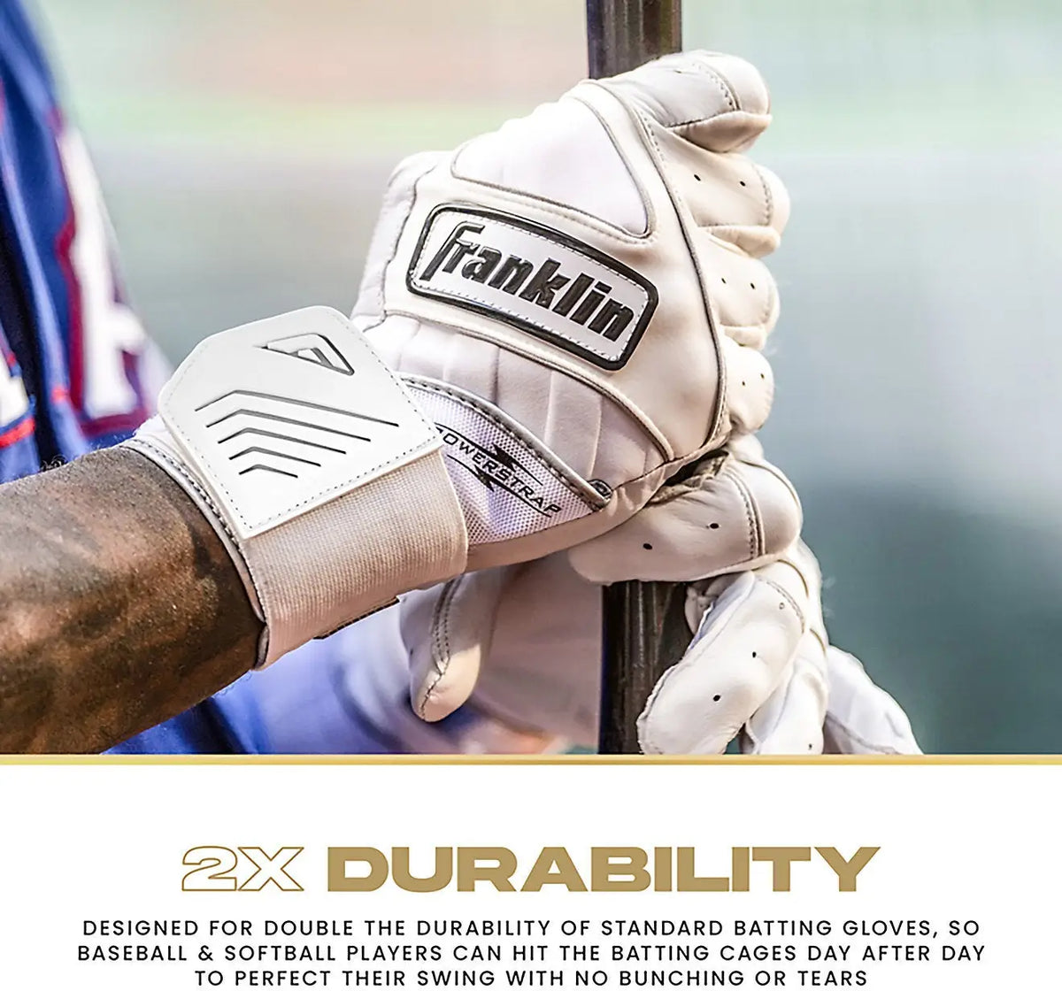 Franklin Youth Infinite Powerstrap Batting Gloves - Vanilla Gold