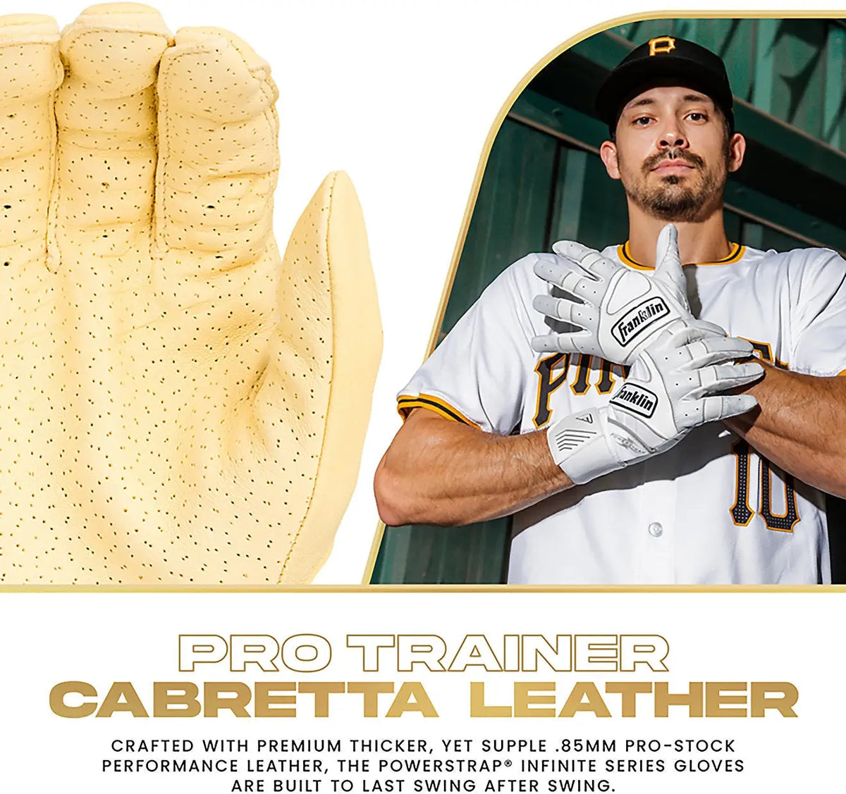 Franklin Youth Infinite Powerstrap Batting Gloves - Vanilla Gold