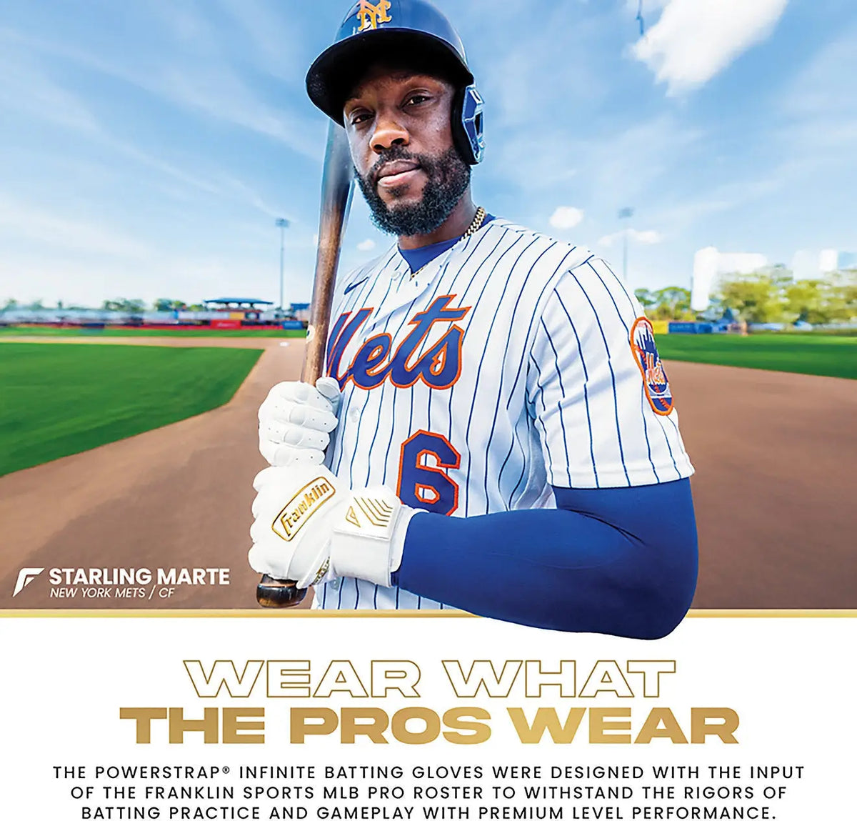 Franklin Youth Infinite Powerstrap Batting Gloves - Vanilla Gold