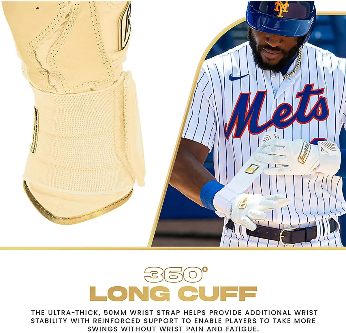 Franklin Youth Infinite Powerstrap Batting Gloves - Vanilla Gold