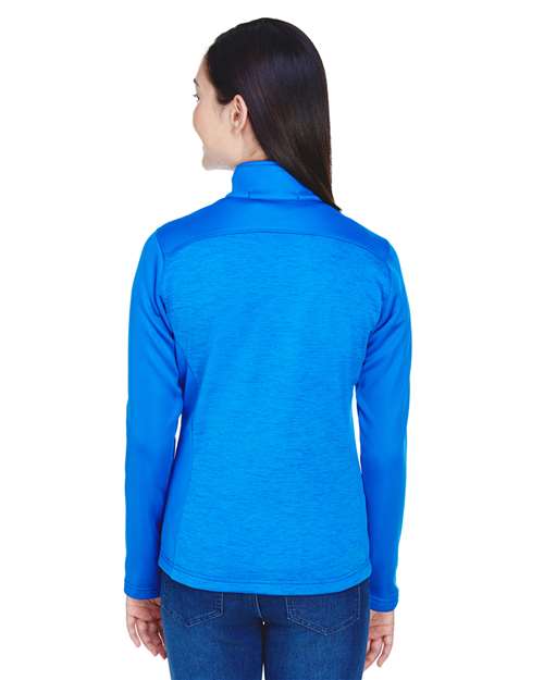 French Blue/ French Blue Heather Women&#39;s Newbury Colorblock Mélange Fleece Full-Zip Jacket - DG796W