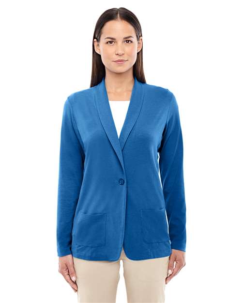 Front View of French Blue Women's Perfect Fit™ Shawl Collar Cardigan - DP462W