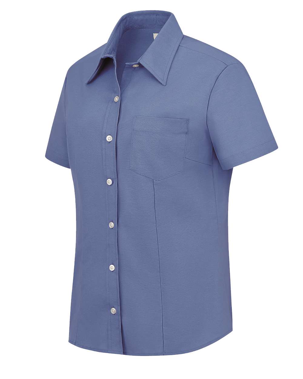 French Blue Women's Short Sleeve Stretch Oxford Shirt - S254