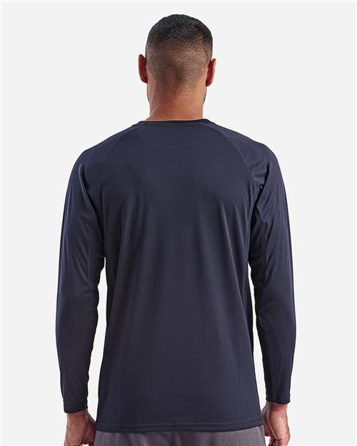 French Navy Panelled Long Sleeve Tech T-Shirt - TD050