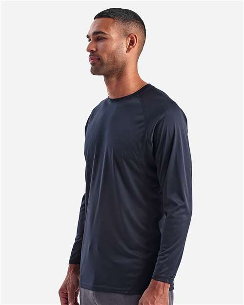 French Navy Panelled Long Sleeve Tech T-Shirt - TD050