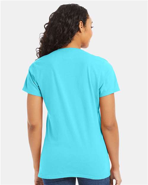 Freshwater Garment-Dyed Women&#39;s V-Neck T-Shirt - GDH125