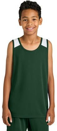 FrGn/White Sport-Tek Youth Club Track Tank YST446