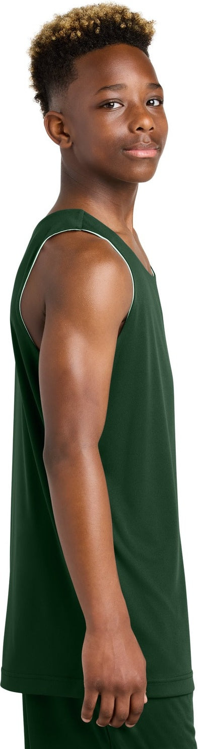 FrGn/White Sport-Tek Youth PosiCharge Competitor Rev Tank YST551