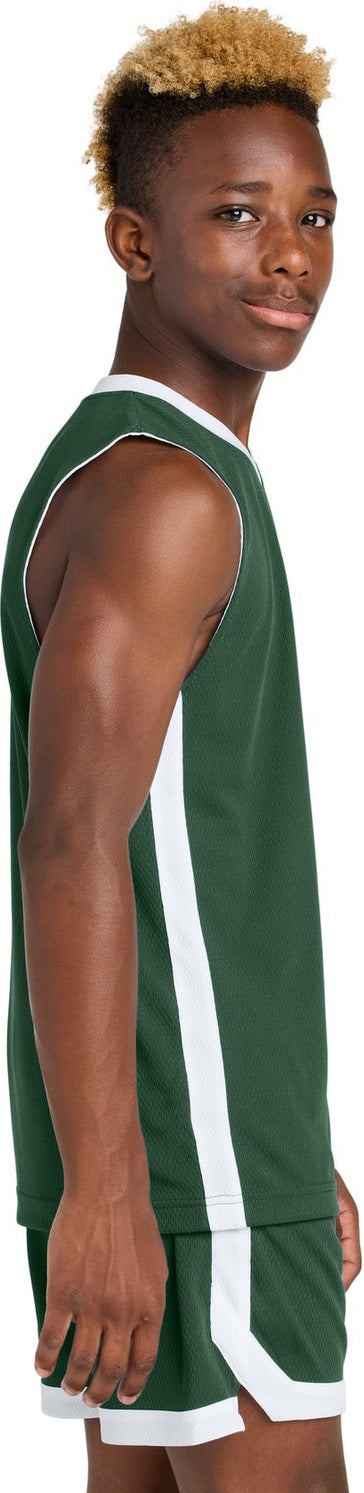 FrGn/White Sport-Tek Youth Rival Basketball Rev Jersey YST900