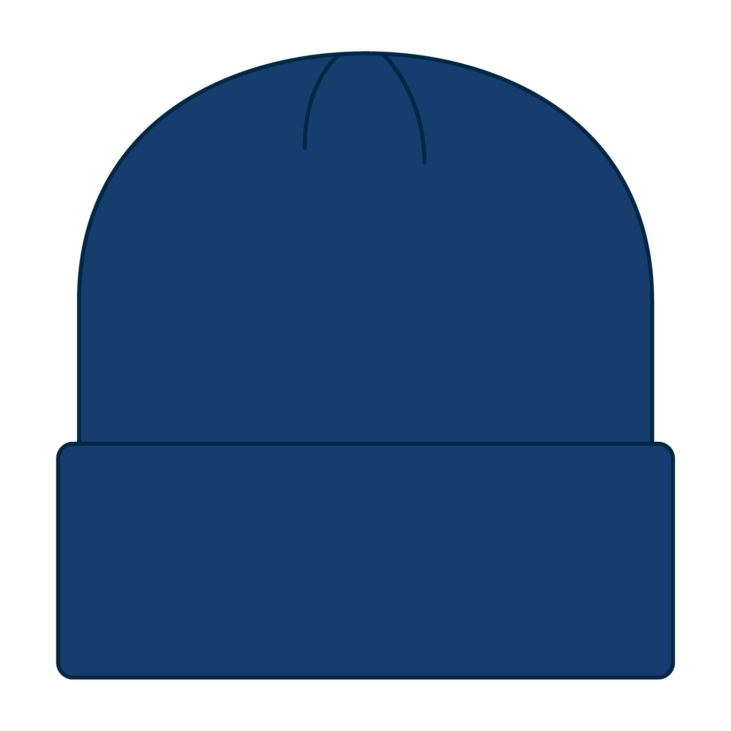 Front View of 001 - Royal OTTO CAP 12" Classic Knit Beanie w/ Rib Knit Cuff