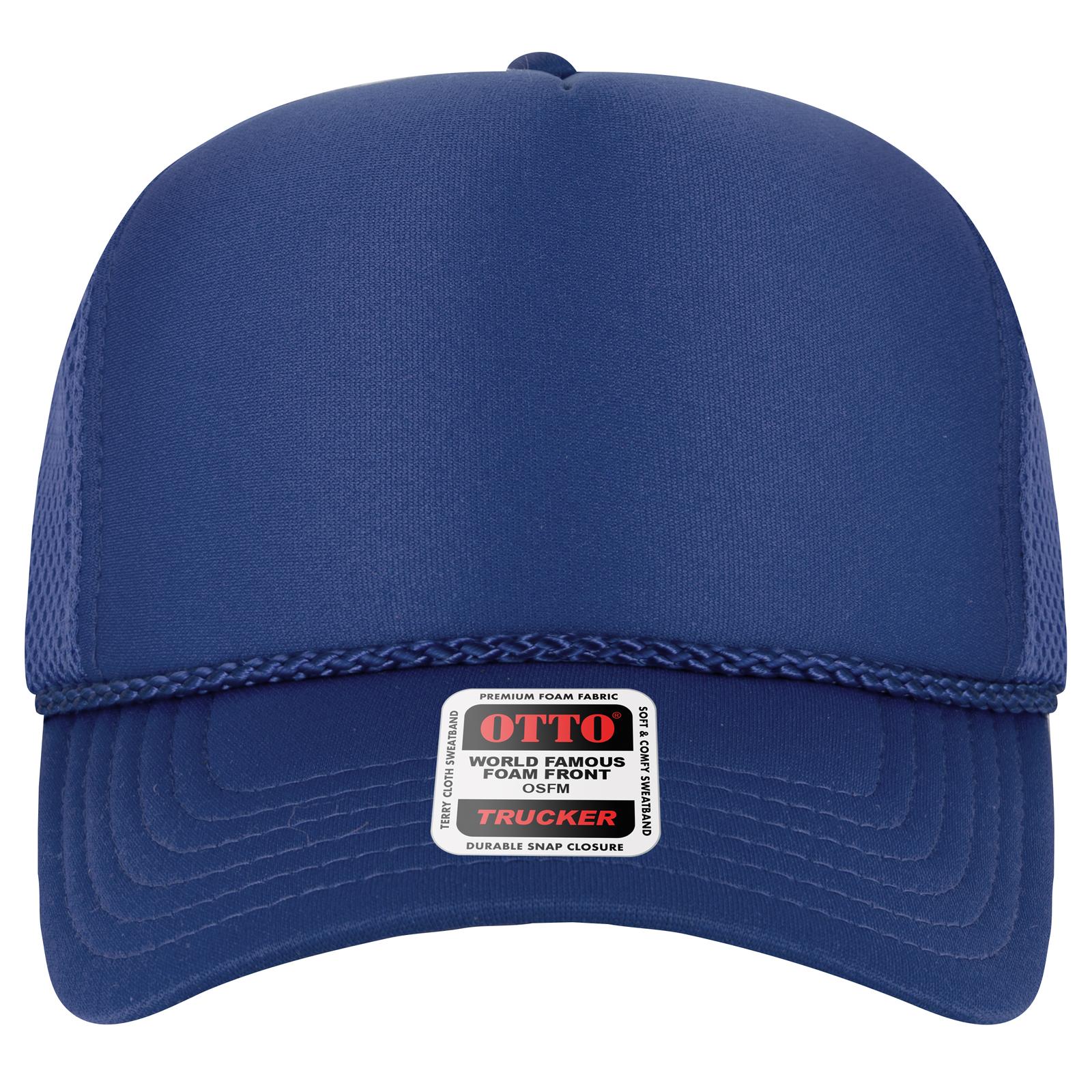 Right View of 001 - Royal OTTO CAP 5 Panel High Crown Air Mesh Back Trucker Hat
