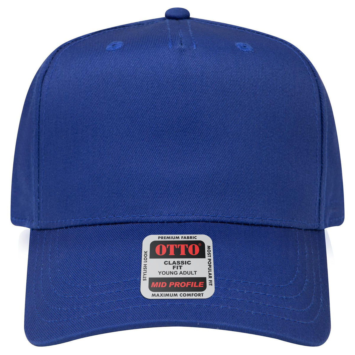 Front View of 001 - Royal OTTO CAP 5 Panel Mid Profile Baseball Cap