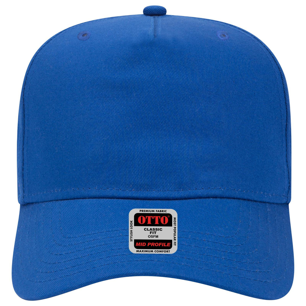 Front View of 001 - Royal OTTO CAP 5 Panel Mid Profile Baseball Cap