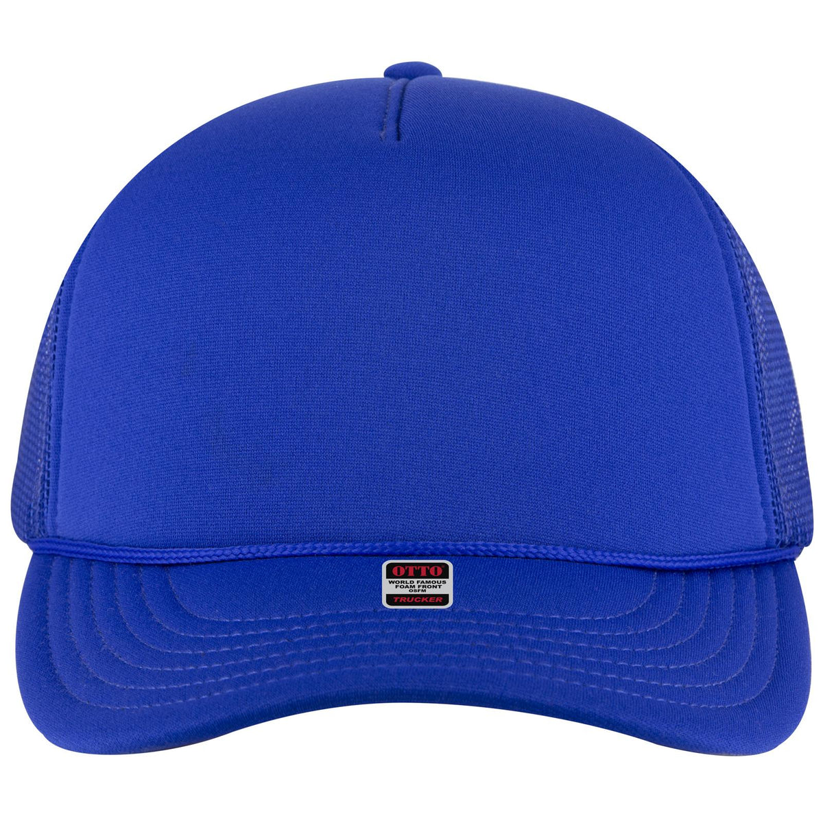 Front View of 001 - Royal OTTO CAP 5 Panel Pro Style Mesh Back Trucker Hat