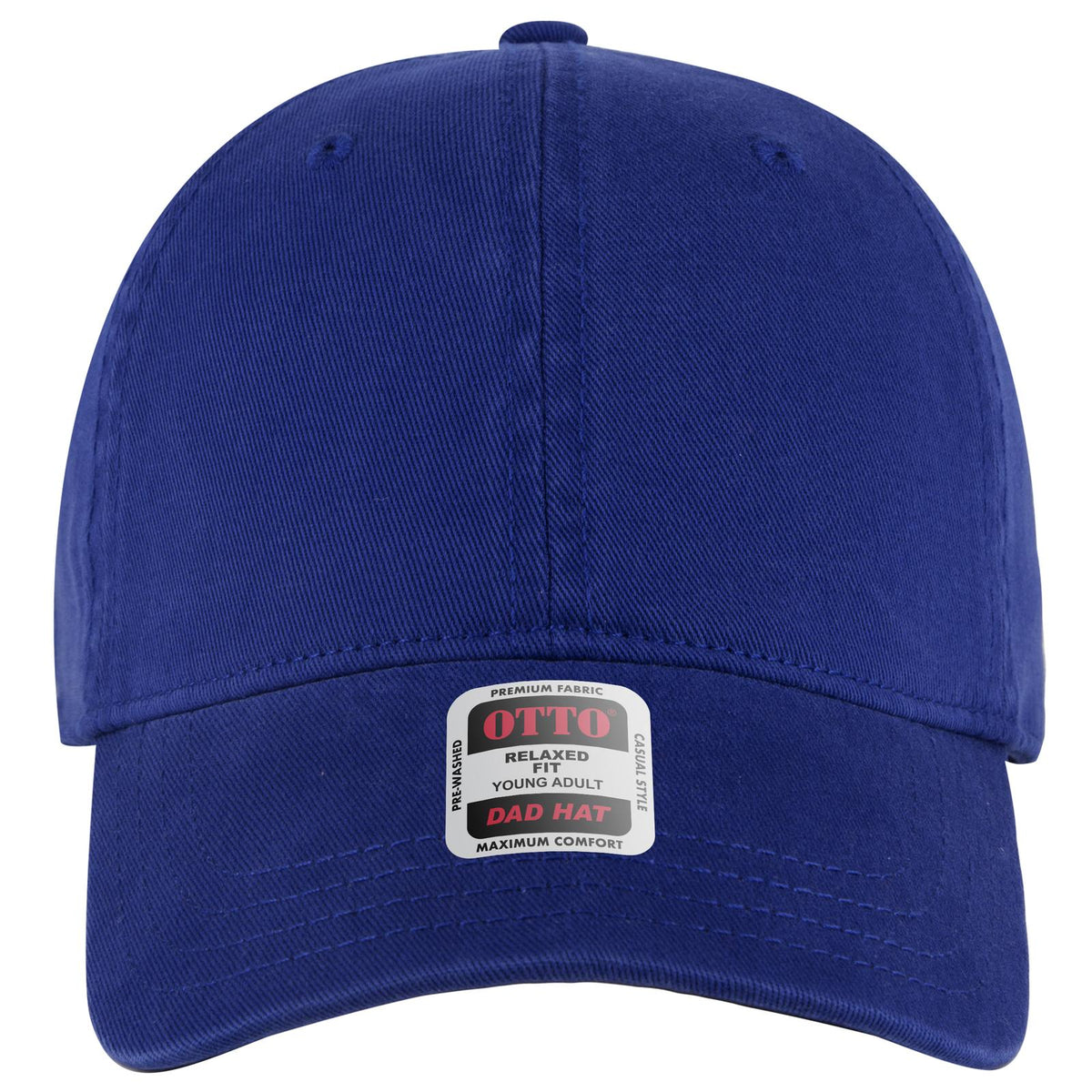 Front View of 001 - Royal OTTO CAP 6 Panel Low Profile Dad Hat