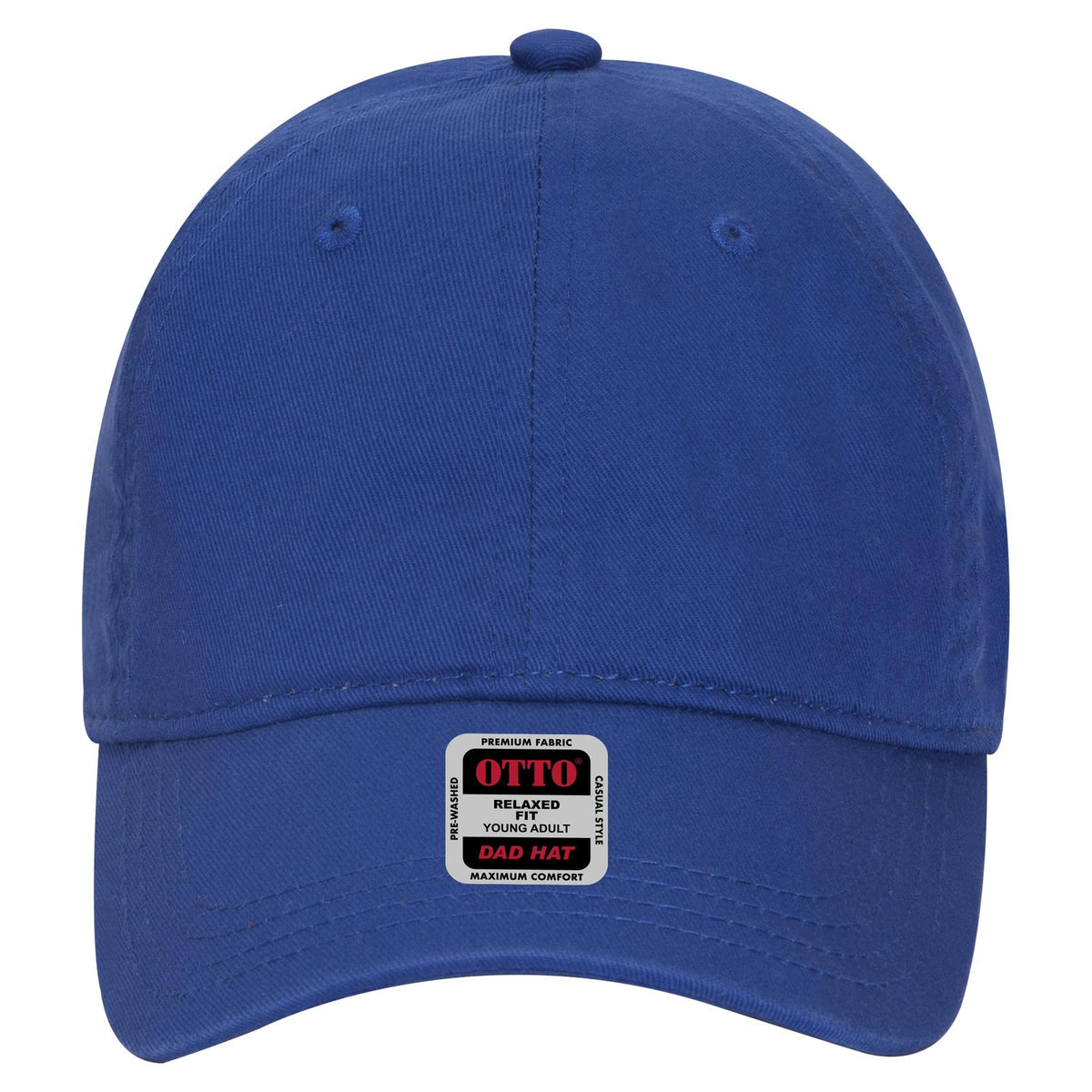 Front View of 001 - Royal OTTO CAP 6 Panel Low Profile Dad Hat