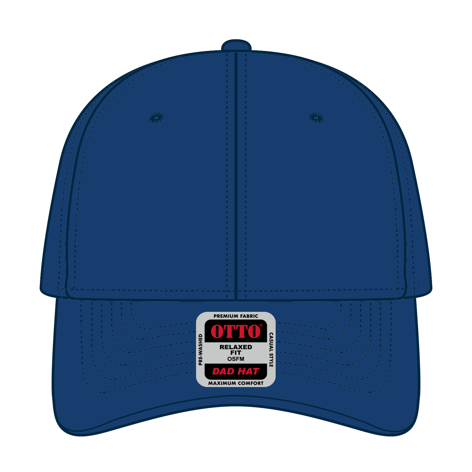 Front View of 001 - Royal OTTO CAP 6 Panel Low Profile Dad Hat