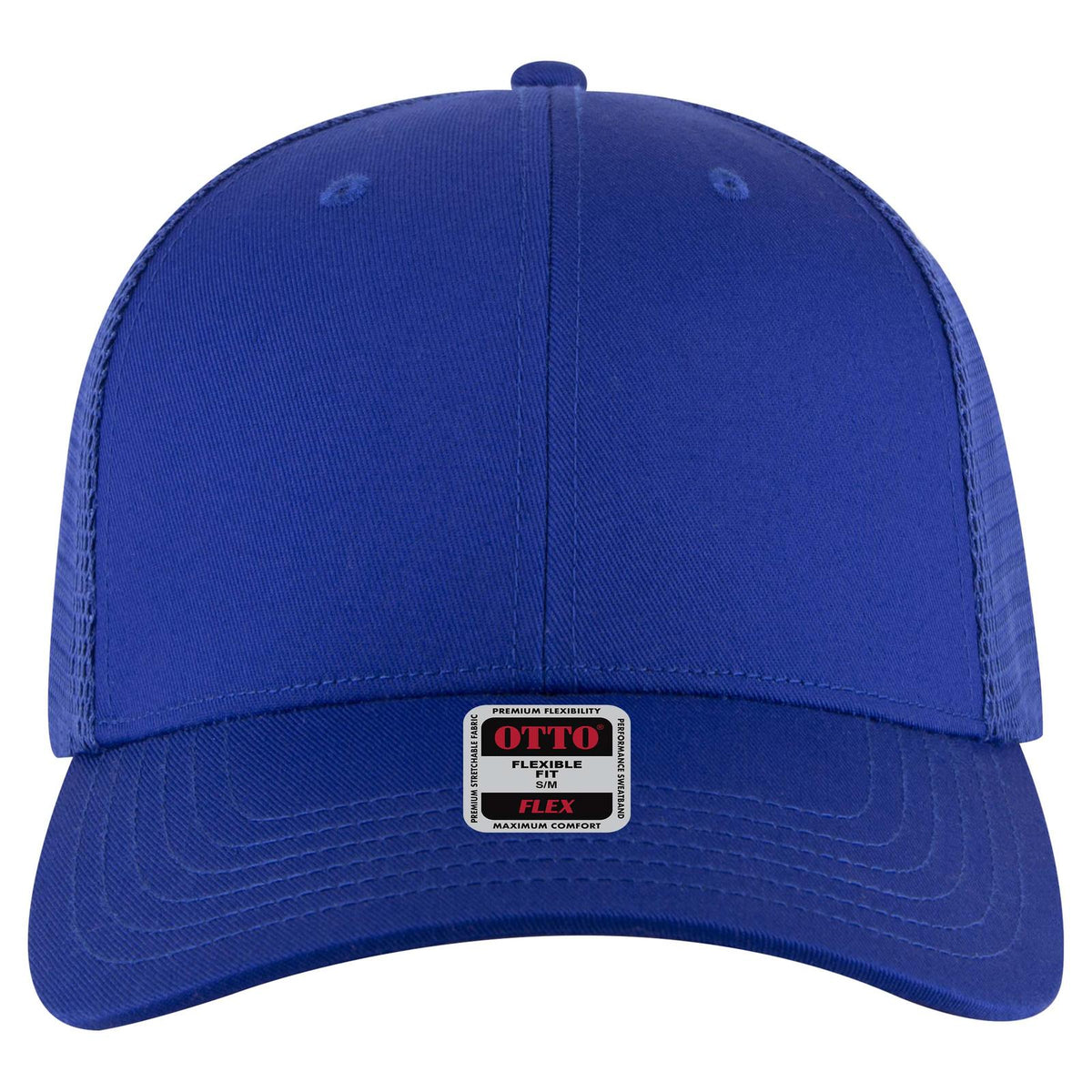 Front View of 001 - Royal OTTO CAP "OTTO FLEX" Fitted 6 Panel Low Profile Mesh Back Trucker Hat