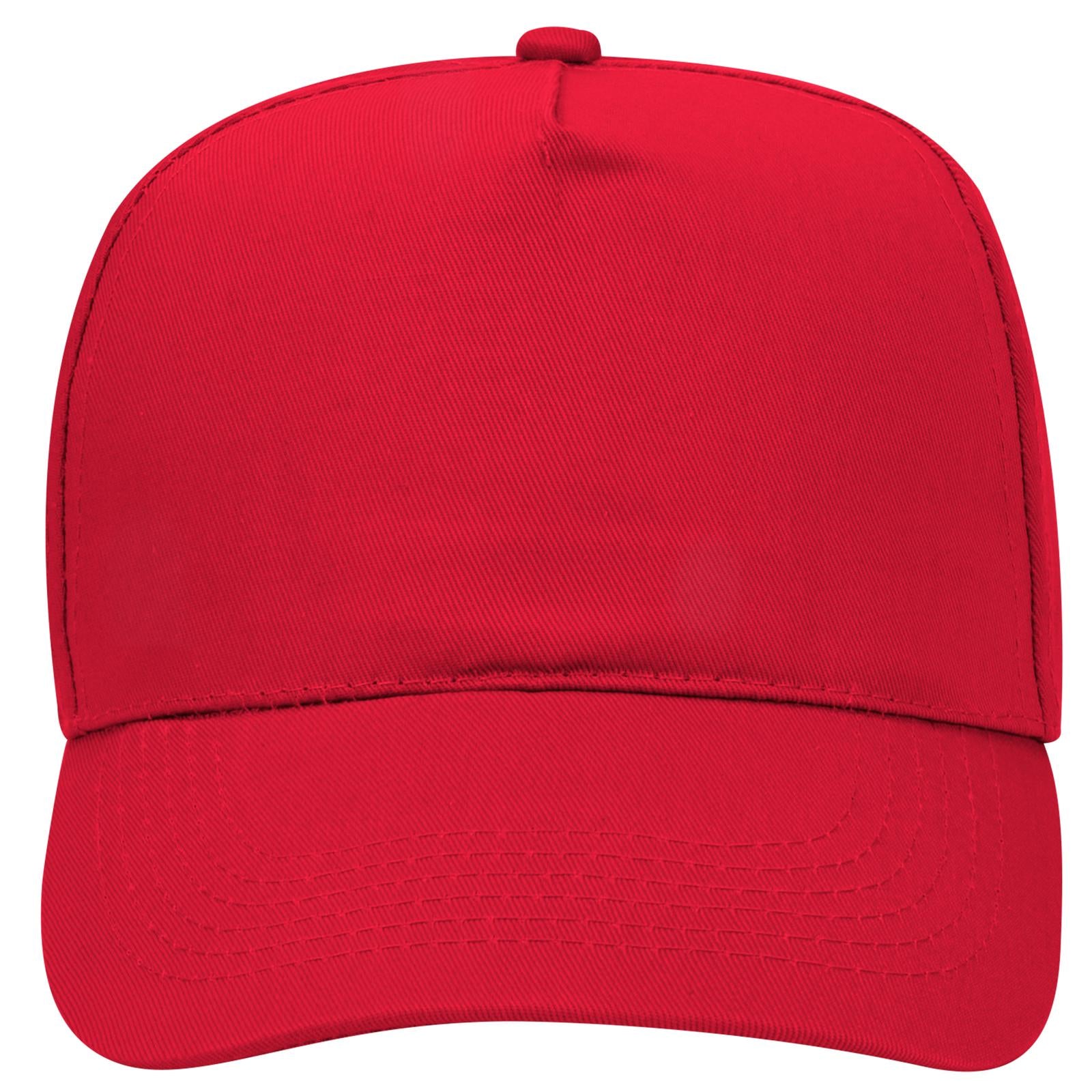 Right View of 002 - Red OTTO CAP 5 Panel Mid Profile Baseball Cap