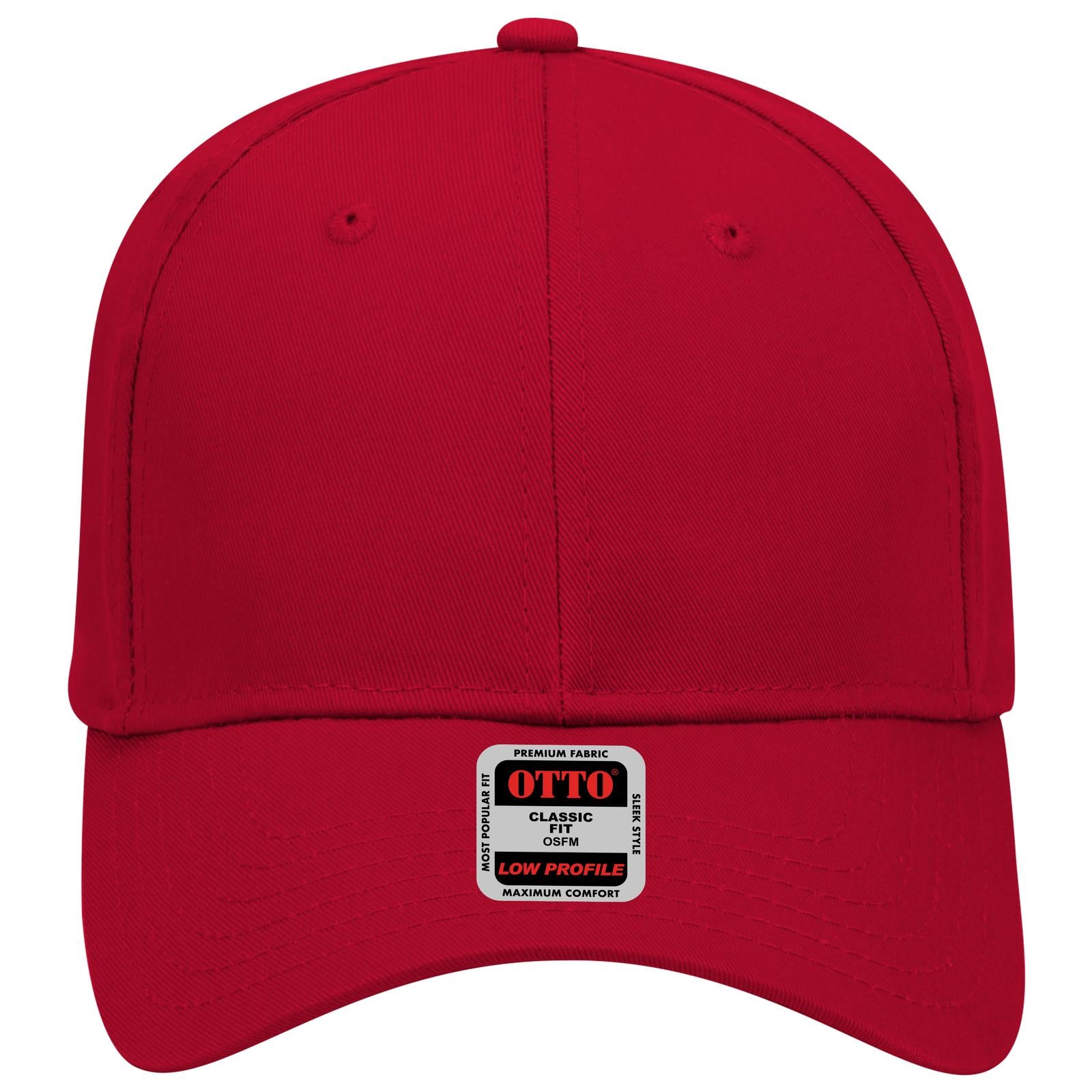 Right View of 002 - Red OTTO CAP 6 Panel Low Profile Baseball Cap